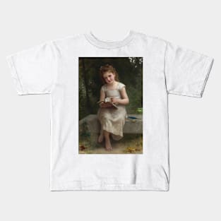 La Liseuse by William-Adolphe Bouguereau Kids T-Shirt